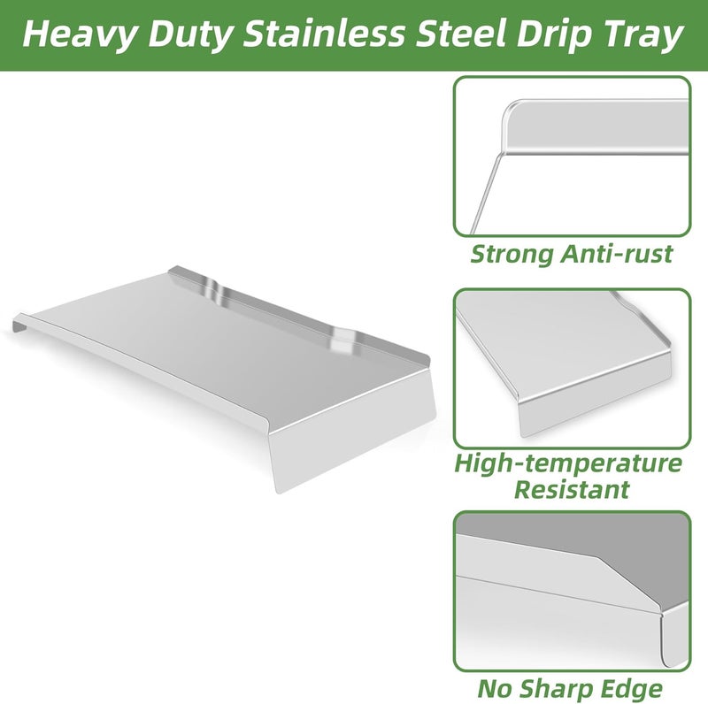 GORGERILA Drip Tray Heat Baffle Replacement for Traeger Ironwood 885 Series Pellet Grills, Stainless Steel Drip Pan Compatible Traeger Ironwood 885 BAC521 and Ironwood 885 BCA1333 KIT0404 - Image 4